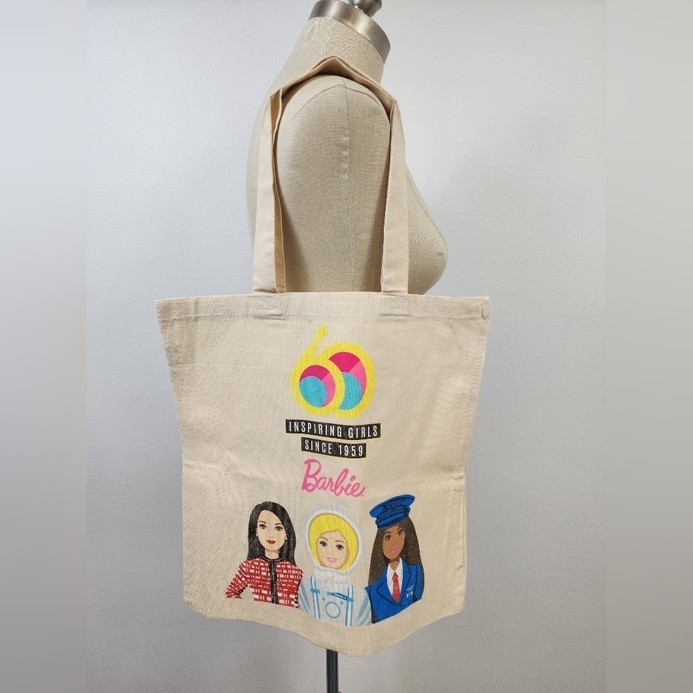 Barbie Inspiring Women 60th Anniversary Canvas Tote Bag NWOT